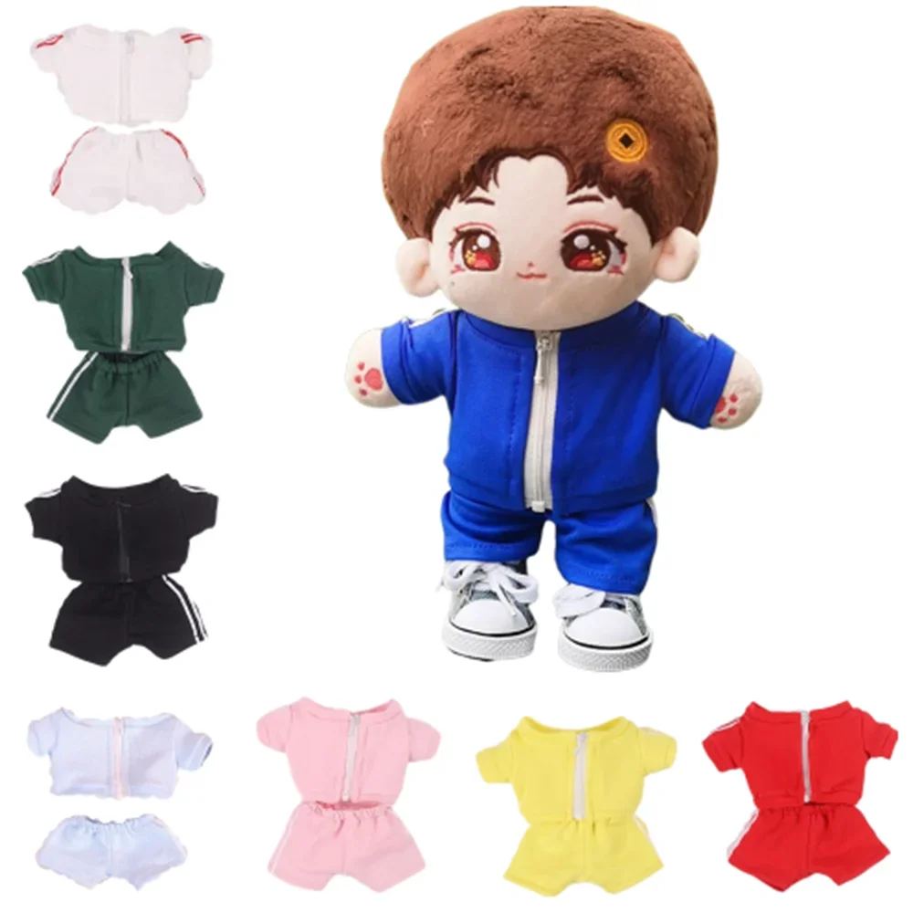 Fashion 20CM Doll Sportswear Mini Sports Suit Dolls Clothes Topcoat Trousers Cotton Stuffed DIY Accessories Photo Props Gift