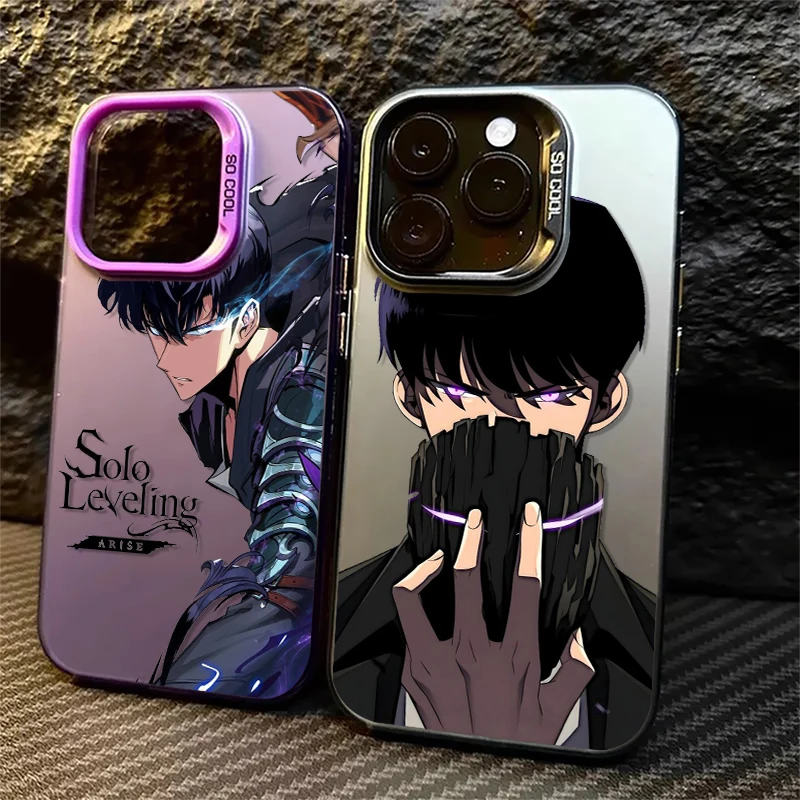 Solo Leveling Anime For Apple iPhone 15 14 13 12 11 X XS XR 8 7 Plus Pro Max Matte Colored Silver Phone Case