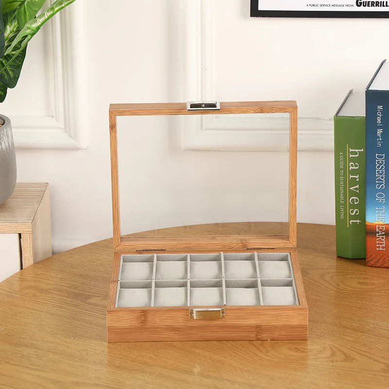 Watch Stroage Boxes New Bamboo Wooden 3/6/10/12 Girds  Watch Case Storage Box Watch Holder Box Organizer Watch Display Box