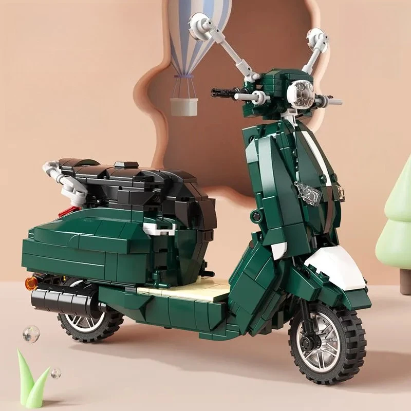 

Small particle building block motorcycle model toy ornament for intellectual assembly a great birthday gift for boys and girls