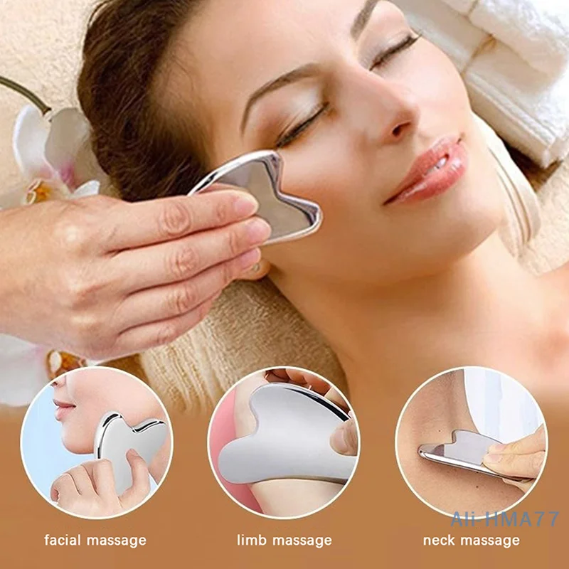 304 Stainless Steel Manual Guasha Board Massager For Face Body SPA Guasha Scraper For Neck Back Relaxation Fatigue Relief