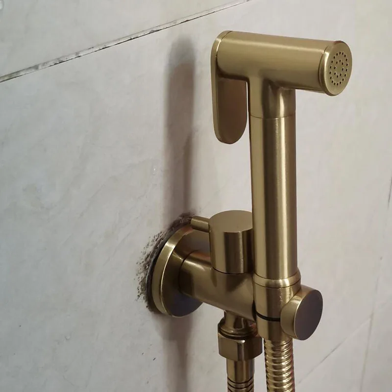 

Toilet Brass Hand Held Bidet Spray Shower Head Douche Kit Shatta Copper Valve Bathroom Bidet sprayer Jet Tap bd221