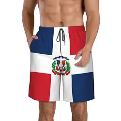 Men's Dominican Republic Flag Beach Pants Shorts Surfing M-2XL Polyester Swimwear Running