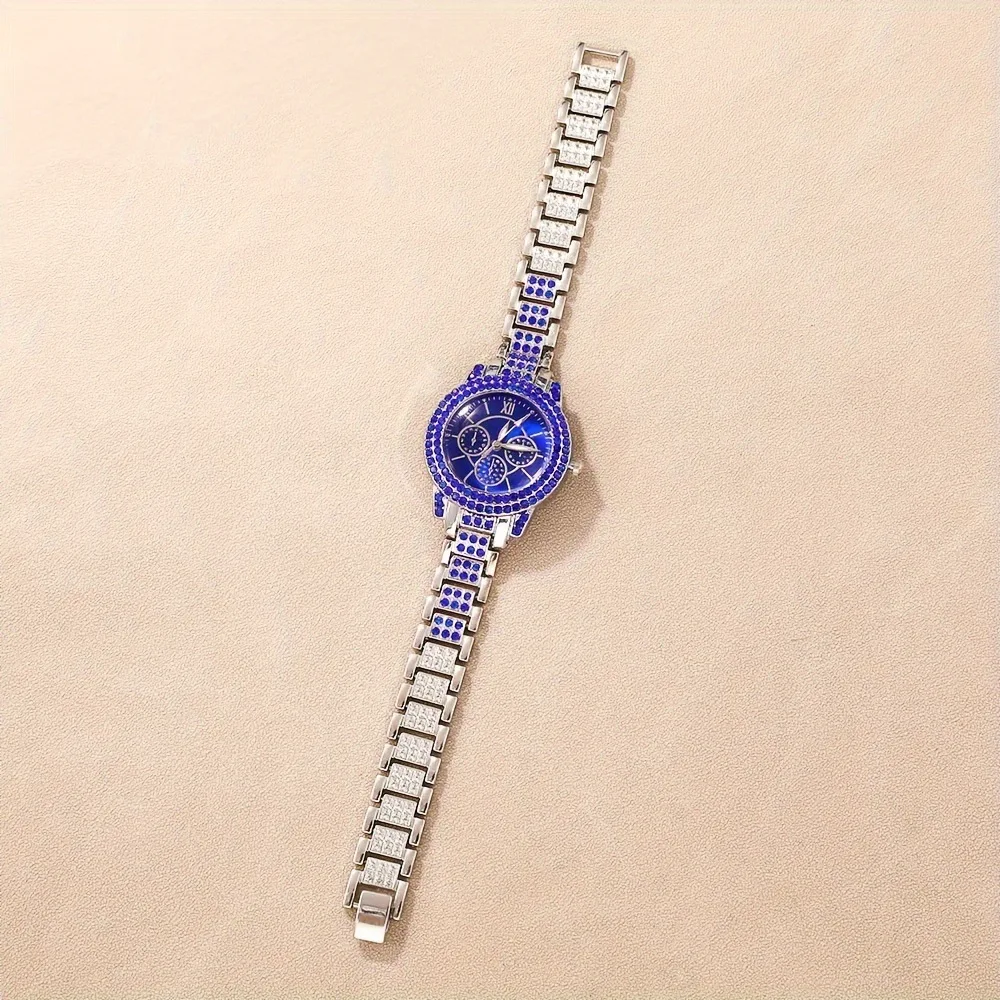 ファッショナブルな女性用クォーツ時計セット、6個の合金ラウンドケースタイムテーブル、イヤリング、ネックレス、リングセットから構成されています。