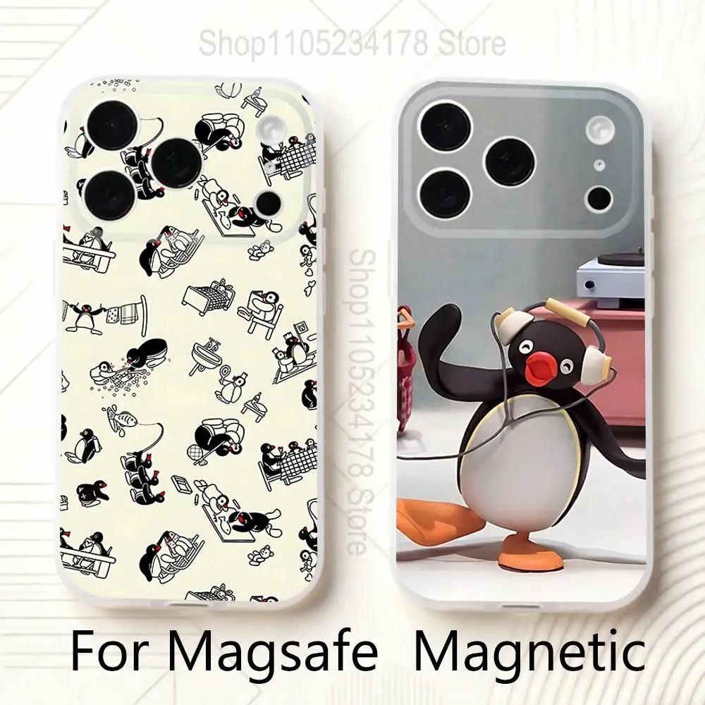 

Happy P-Pingu CUTE Penguin Phone Case For iPhone 14,16,12,17,13,15,11 Max,Pro,Mini,Plus,Air,E Magnetic Frosted Transparent