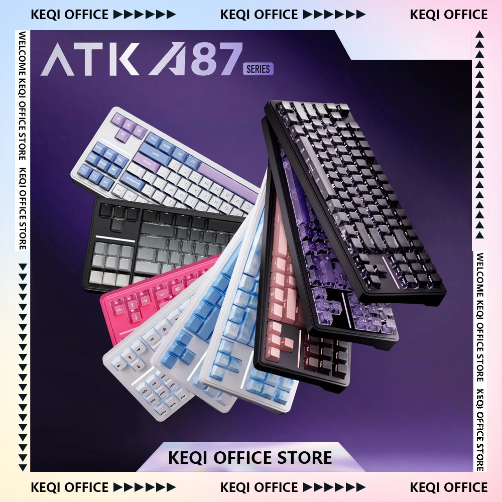 ATK A87 Pro/Ultra Mechanical Keyboard 12000mAh 3-Mode Wireless Gaming Keyboard Ultra Low Latency Dynamic RGB 87 Keys PC Gifts