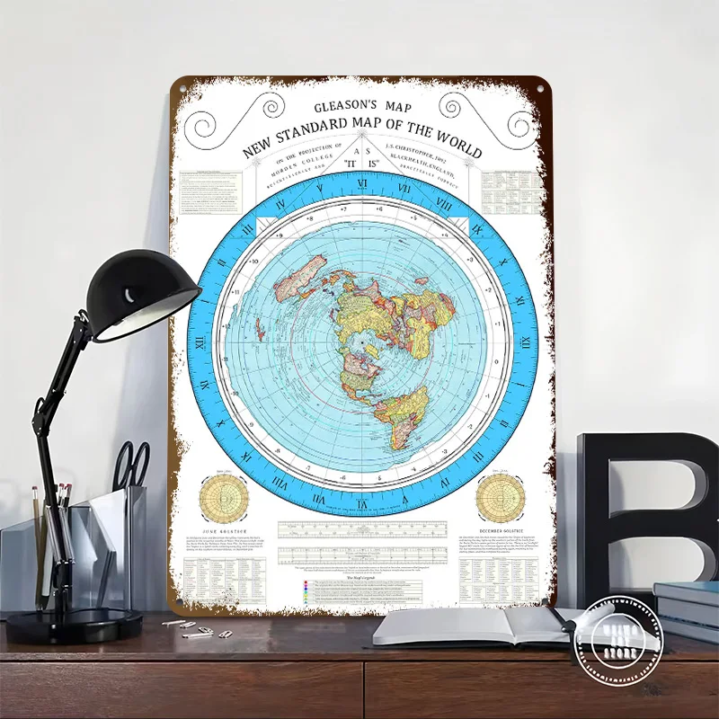 2023 Restored Gleason Map Tinplate Posters Customizable Wall Art Retro Vintage Metal Signs for Home Room Bar Accessories Garden