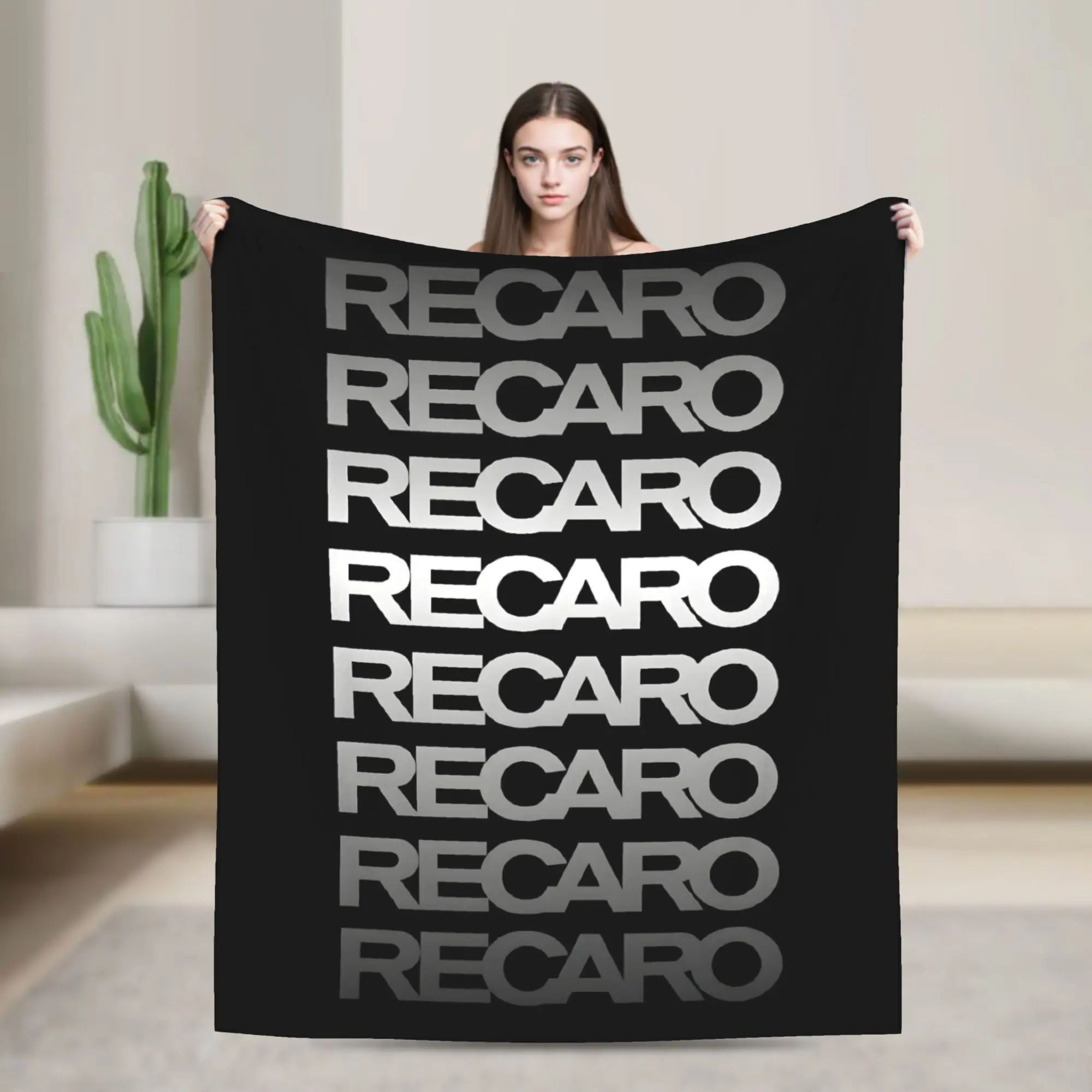 Custom Ultra-Soft Fleece Seat Houndstooth Upholstery Recaros Throw Blanket Warm Flannel Blankets for Bed Office Couch Bedspreads