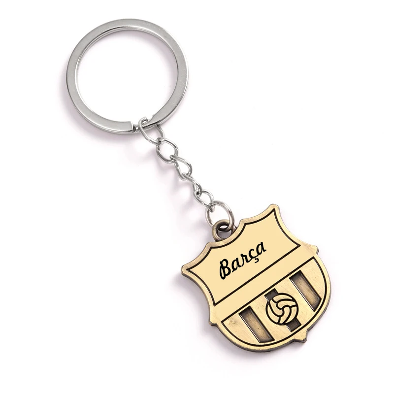 Europe's Big Five Football Leagues Keychain Bronze Color Soccer Pendant Keyrings Fans Souvenirs Gifts Kids Men Backpack Ornamen