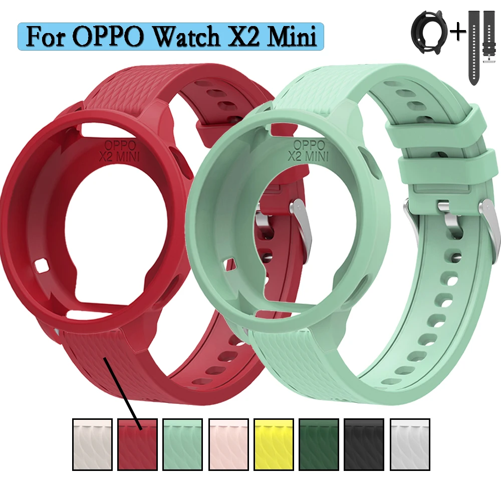 For OPPO Watch X2 Mini Wrist Strap High Quality Silicone Watchband and Watch Case Decoration For OPPO Watch X2 Mini