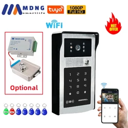 Tuya Smart WiFi Video Door Phone, Sistema de Interfone, 1080P, Sem Fio, Ao Ar Livre, Campainha, Câmera, Teclado, Cartões RFID para Apartamento