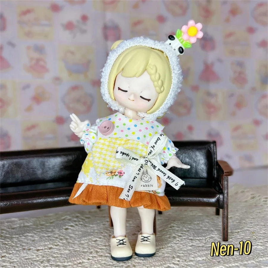 

（Clothes Only）Skirt with Hat Outfit OB11 1/12 1/8 BJD Doll Clothes Overalls Decorative Accessories for 16-17cm Dolls
