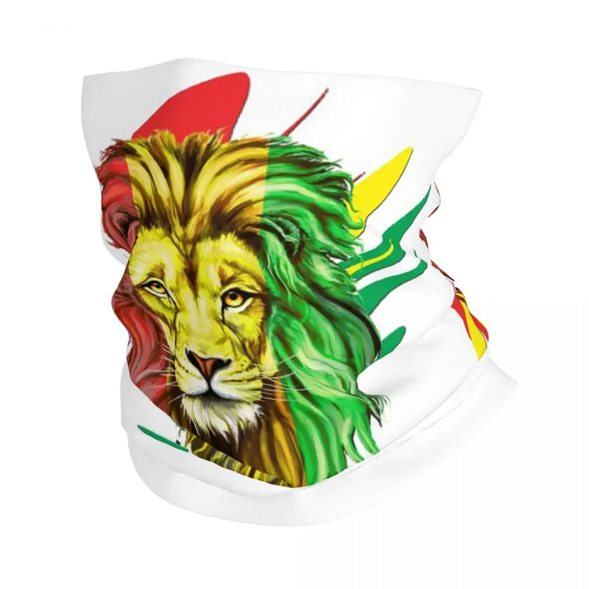 Lion Of Judah Rasta Jamaican Reggae Bandana Neck Gaiter Printed Wrap Scarf Cycling Scarf Cycling For Men Women Adult Washable