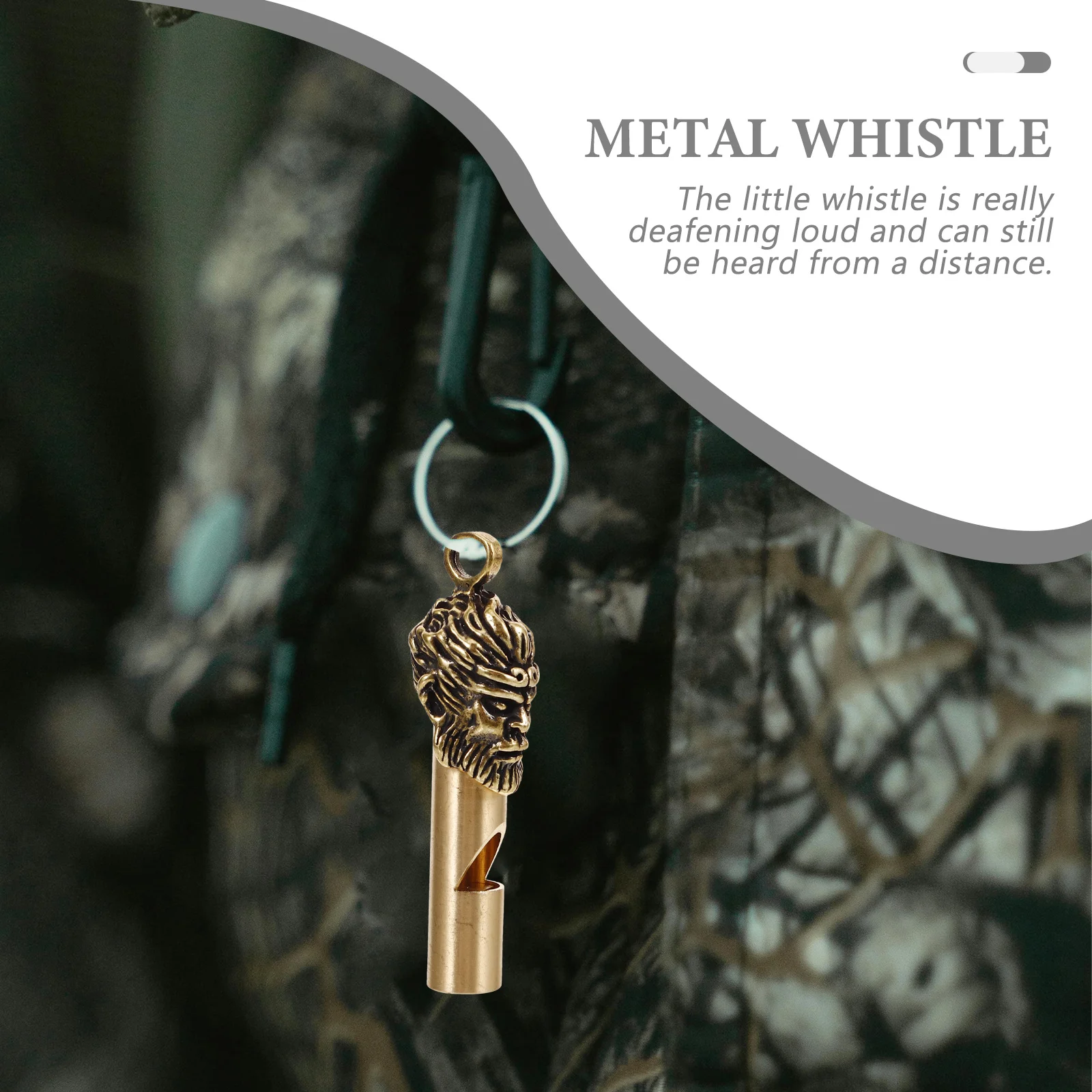 Silbato de latón fuerte, llavero portátil, suministro de emergencia para senderismo y acampada, accesorio decorativo para exteriores, silbato, suministro para acampar