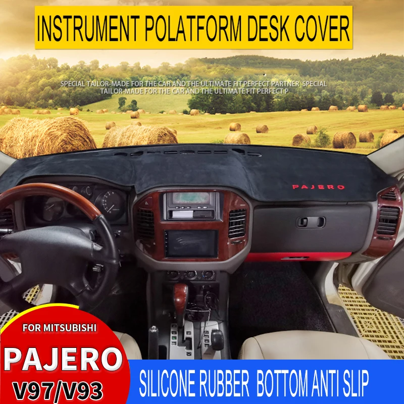 

For Mitsubishi Pajero Dashboard Pad V97V93V73V77 Dashboard Avoid Light Pad Flannel Pajero Car Center Console Pad Accessories