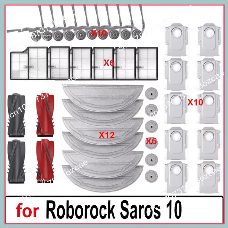 A26P لـ Roborock Saros 10 ملحقات الأسطوانة الرئيسية فرشاة جانبية فلتر Hepa جهاز آلي لتنظيف الأتربة أجزاء