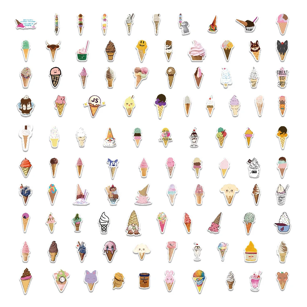 

10/30/50/100PCS Dessert Ice Cream Personalized Creative Cartoon Fun Stickers Waterproof Graffiti Decal Kids Toy DIY Refrigerator