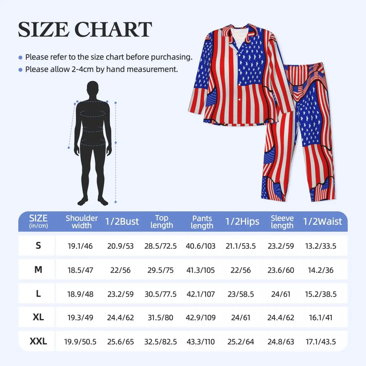 Soft American Flag Pajamas Set Spring Soft American Flag Cute Soft Leisure Sleepwear Men 2 Pieces Casual Loose Custom Home Suit