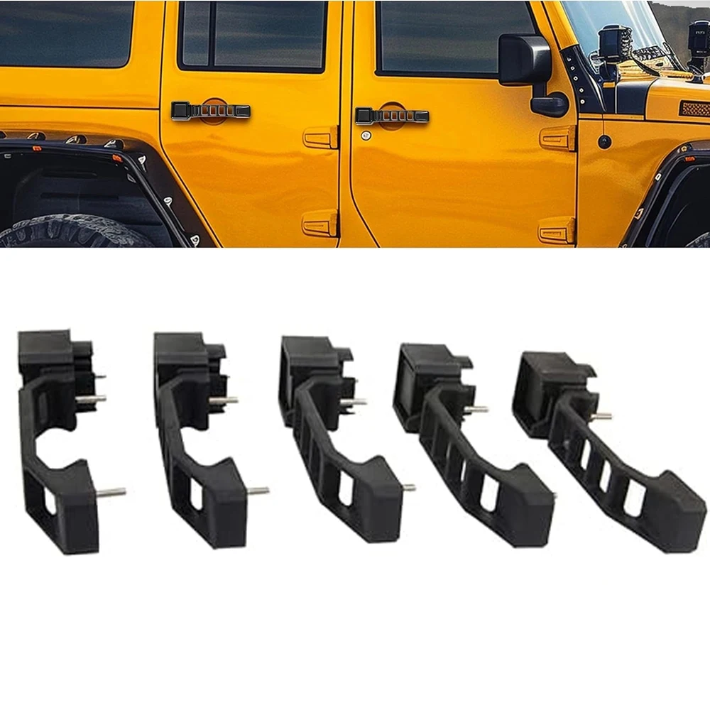 

Для Jeep Wrangler JK 2007-2017, 4-дверные автомобильные аксессуары, черные комплект наружных ручек и задних дверей, JL 2018+, JT 2019+, 5 шт.