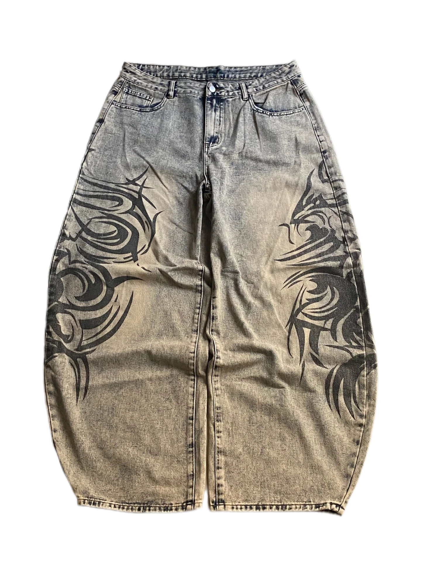 

Y2K американские новые серые мешковатые джинсы с принтом для мужчин и женщин, уличные винтажные хип-хоп Harajuku, повседневные широкие брюки для пар с джокером