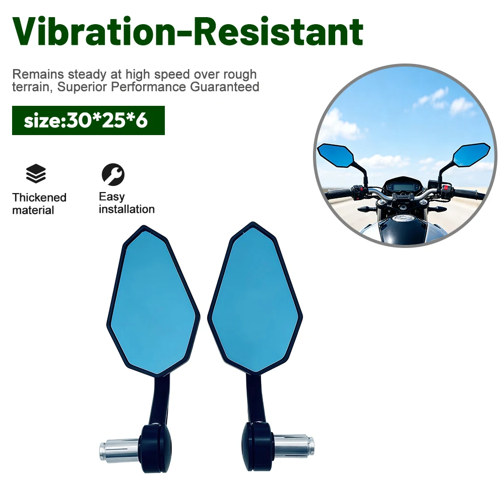 Universal Motorcycle Handlebar Bar Mirrors Clear CNC Aluminum Anti-reflective View Mirrors Balance Slider Grip Mirror