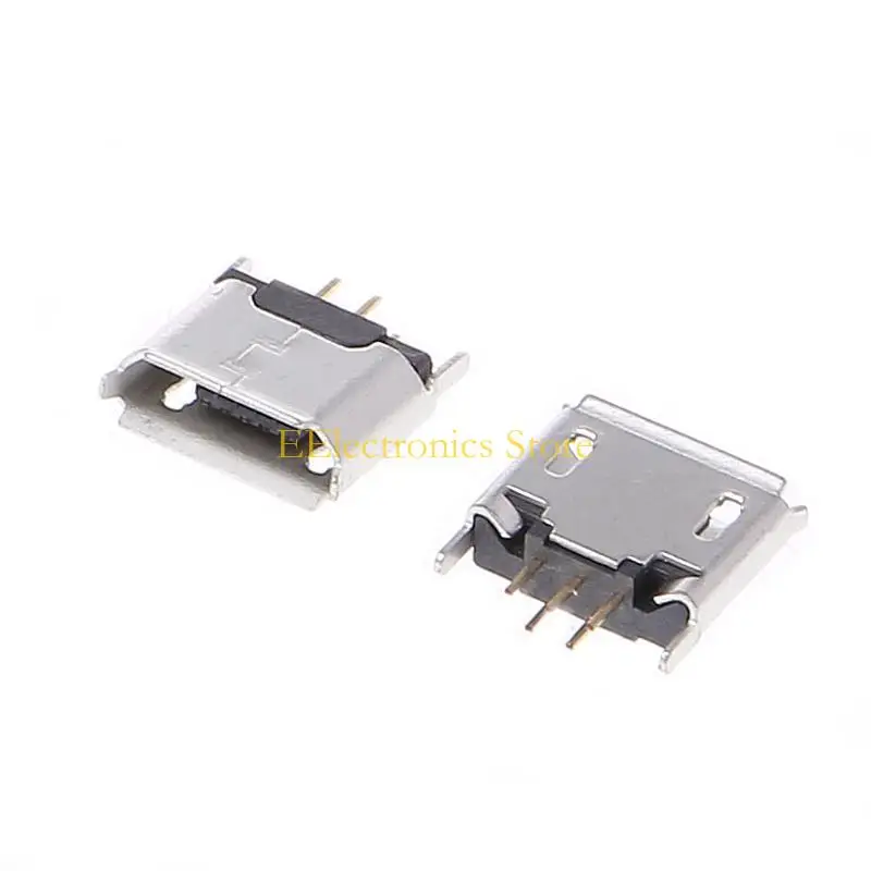 B03C 10 Pcs Micro USB Type B Female Socket 180 Degree 5-Pin SMD SMT Soldering Jack