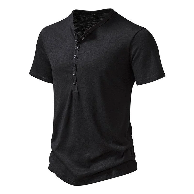 2024 Mens Cotton Linen Shirt Short Sleeve V-Neck Casual Beach Comfortable Fashion Mens T-Shirt