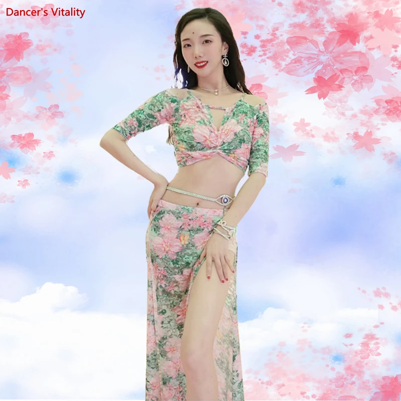 Belly Dance Costume Set Whole Sale Clothes Women Summer Short Sleeves Top+long Skirt 2pcs Oriental Clothing New Dance Outfit