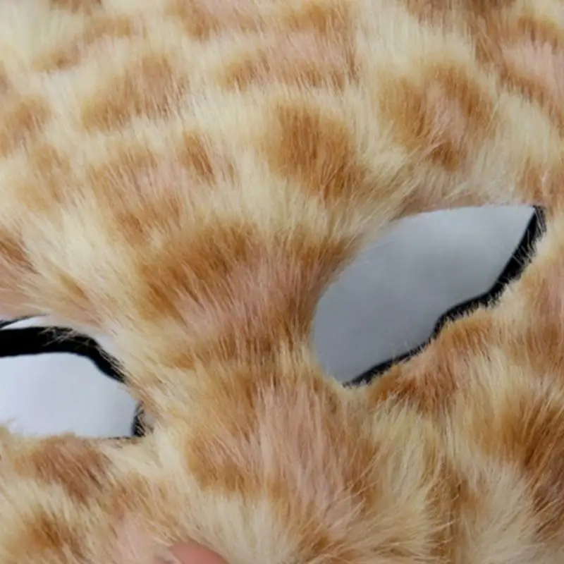 39BB Máscara media animal, máscara zorros, lobo, gatos peluche, máscara media disfraces fiesta y