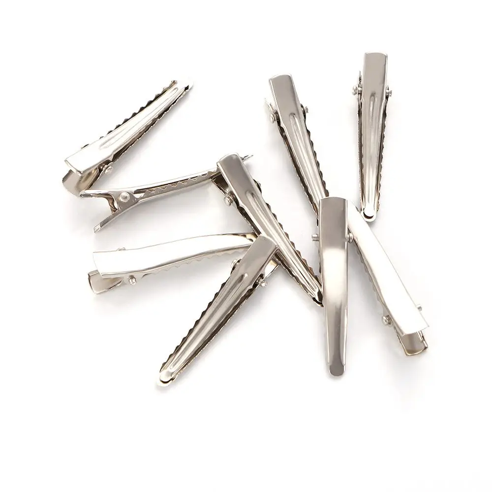 Women Portable Fashion Silver Single Prong Styling Tools Hair Clips Hairdressing Alligator Hairpin