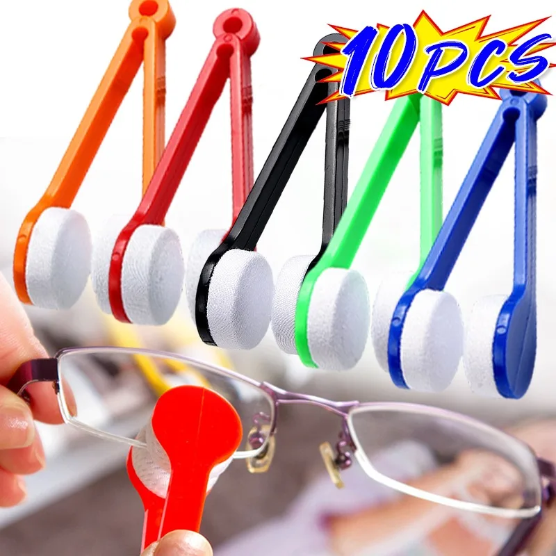 1-10pcs Creative Two-side Glasses Brush Microfiber Spectacles Cleaner Glasses Cleaner Rub Eyeglass Cleaning Brush Wiping Tool