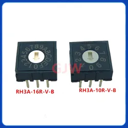 new Original Taiwan DIP round RH3AF-10R-V-B RH3AF-16R-V-B rotary dial switch, 10/16gear switch, 0-9 A-F encoding switch 3:3