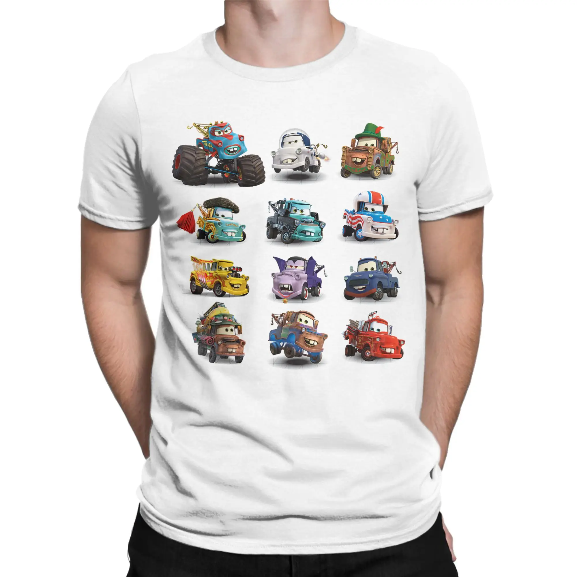 Men Lightning McQueen Cars Many Maters T Shirt  Cotton Clothing Casual Short Sleeve Crewneck Tee Shirt Plus Size T-Shirts