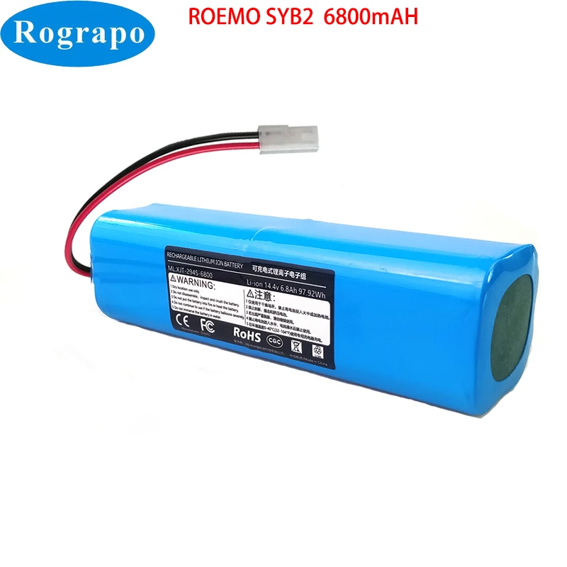 New 14.8V 6800mAh Inr18650 M26-4s2p 4inr19/66-2 Robot Battery For Tefal Explorer 95 ROEMO SYB2 Robotic Vacuum Cleaner