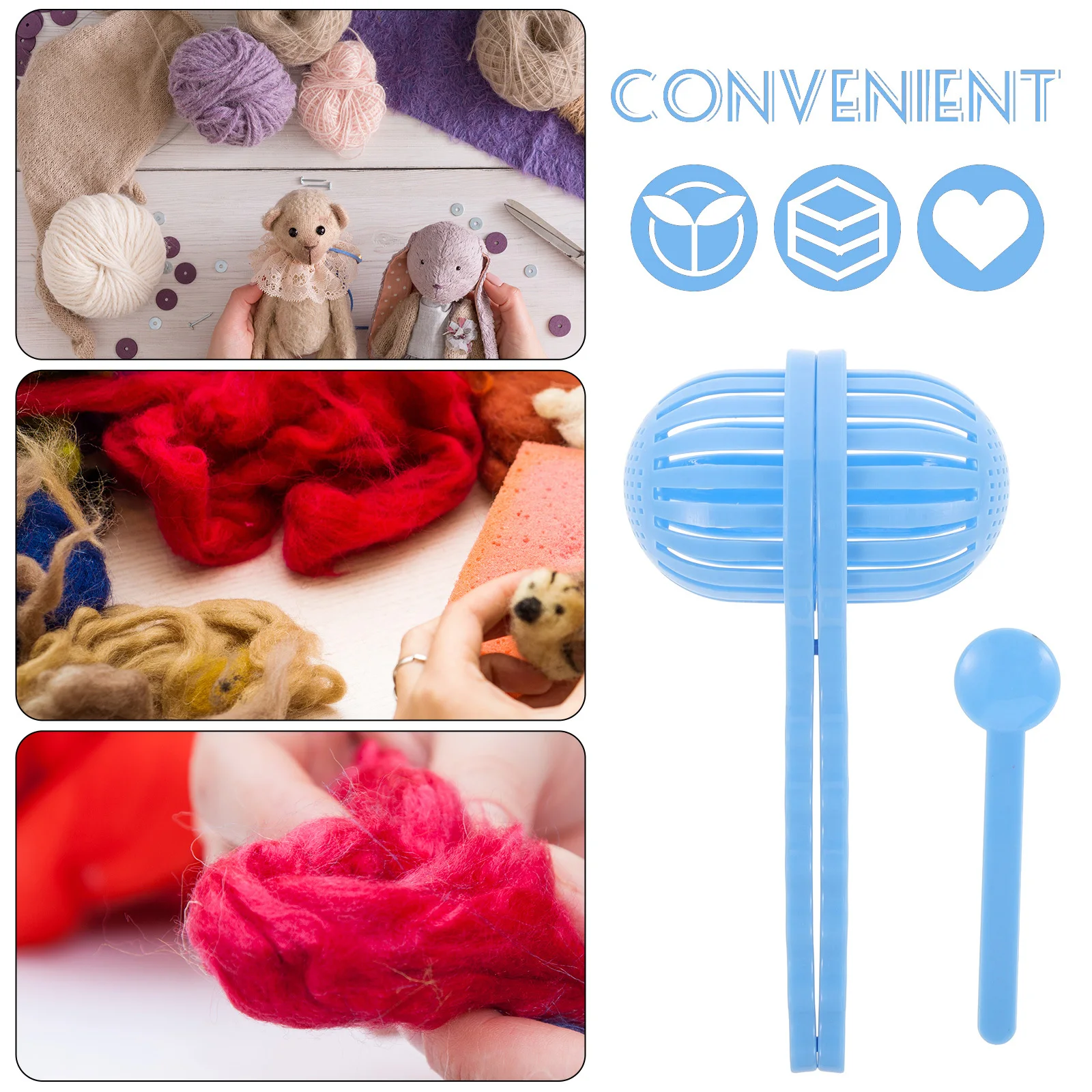 ชุดเครื่องมือทำงานฝีมือจากผ้าสักหลาดพลาสติก 3 ชิ้น สำหรับงาน DIY งานฝีมือจากขนสัตว์ สำหรับเด็ก พัฒนาทักษะการเคลื่อนไหวอย่างละเอียด กิจกรรมการศึกษาที่สนุกสนาน