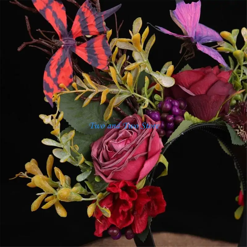 HX6F Butterfly Headbands Fascinators Hat Halloween Costume Butterfly Crowns for Women Girls Monarchs Butterfly Headband Hairpin