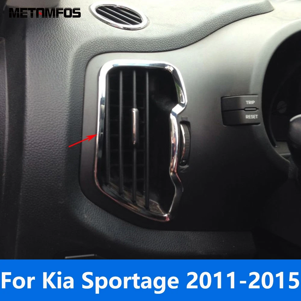 For Kia Sportage 2011 2012 2013 2014 2015 Stainless Steel Front Air Condition Vent Outlet Cover Trim Accessories Car Styling