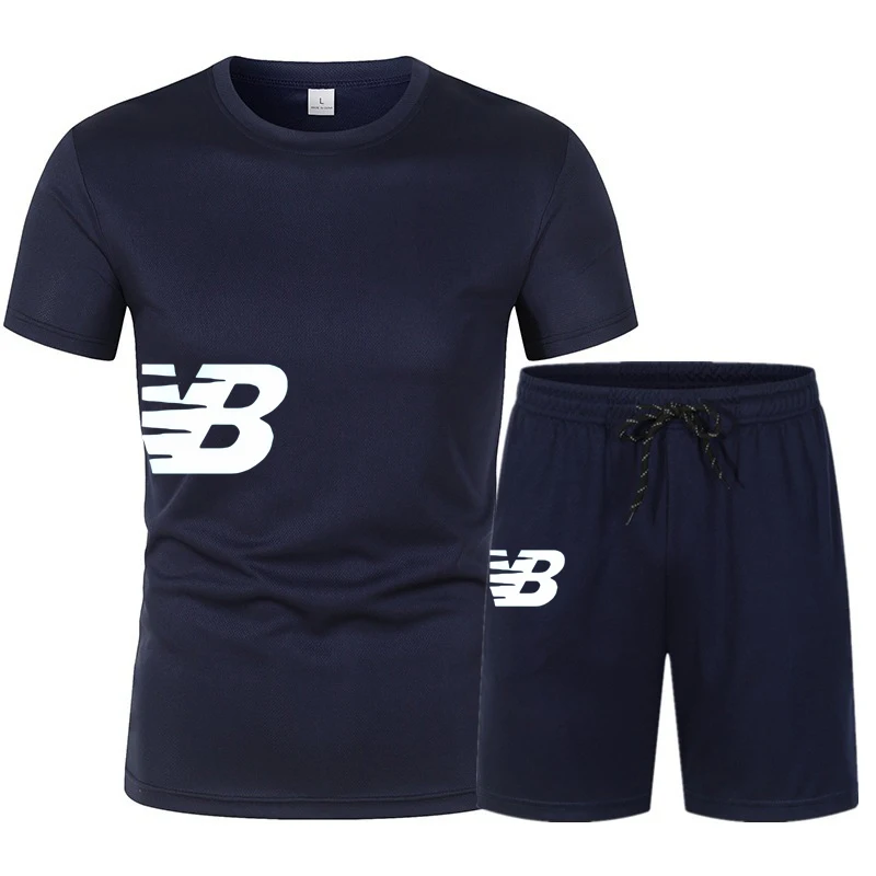 

Men's summer new fashionable 2026 casual pullover breathable and comfortable sports set, basketball short sleeved T-shirt+shorts