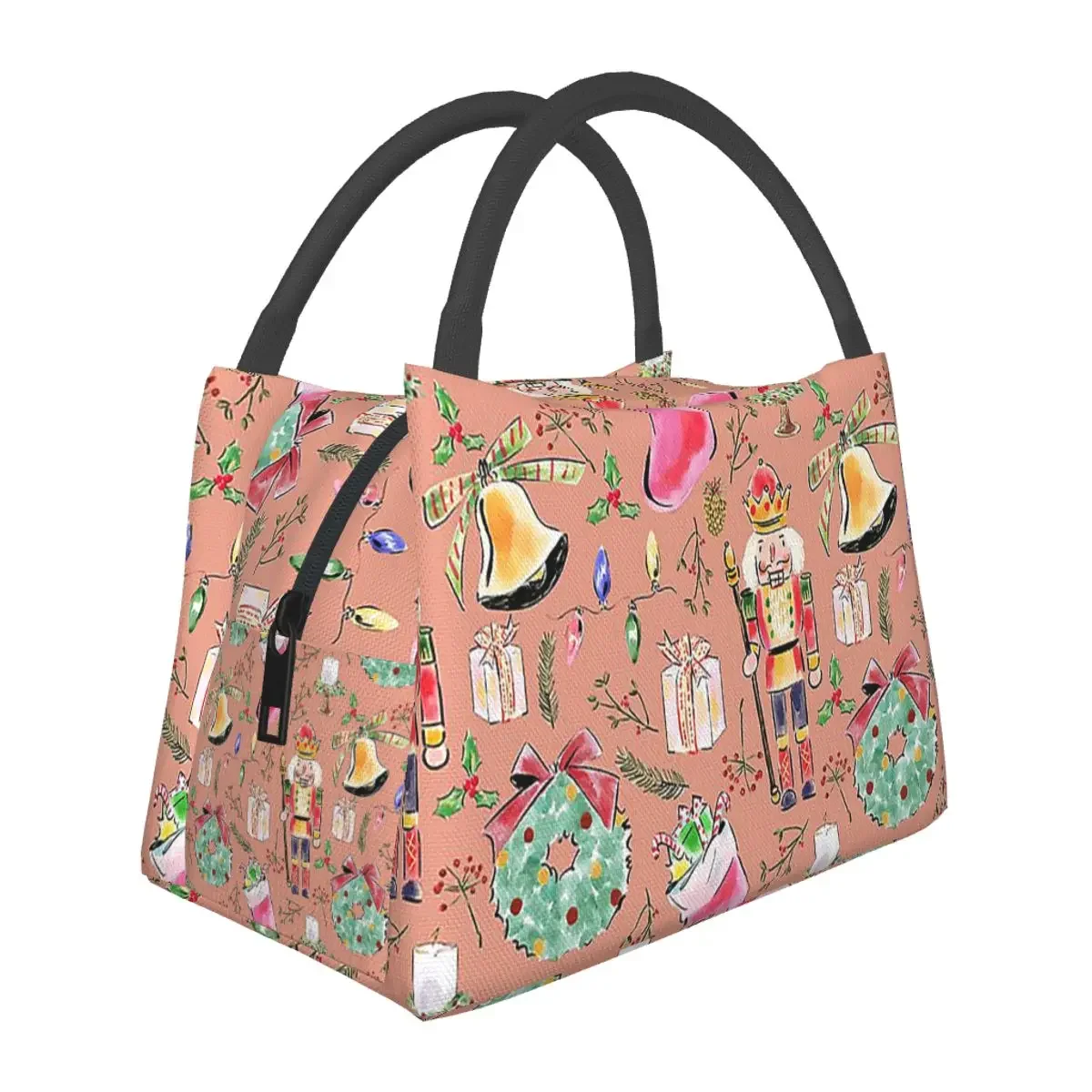 

Christmas Nutcrackers Stars Ballerina Violin Lunch Bags Bento Box Waterproof Lunch Tote Picnic Bags Thermal Bag for Woman Work