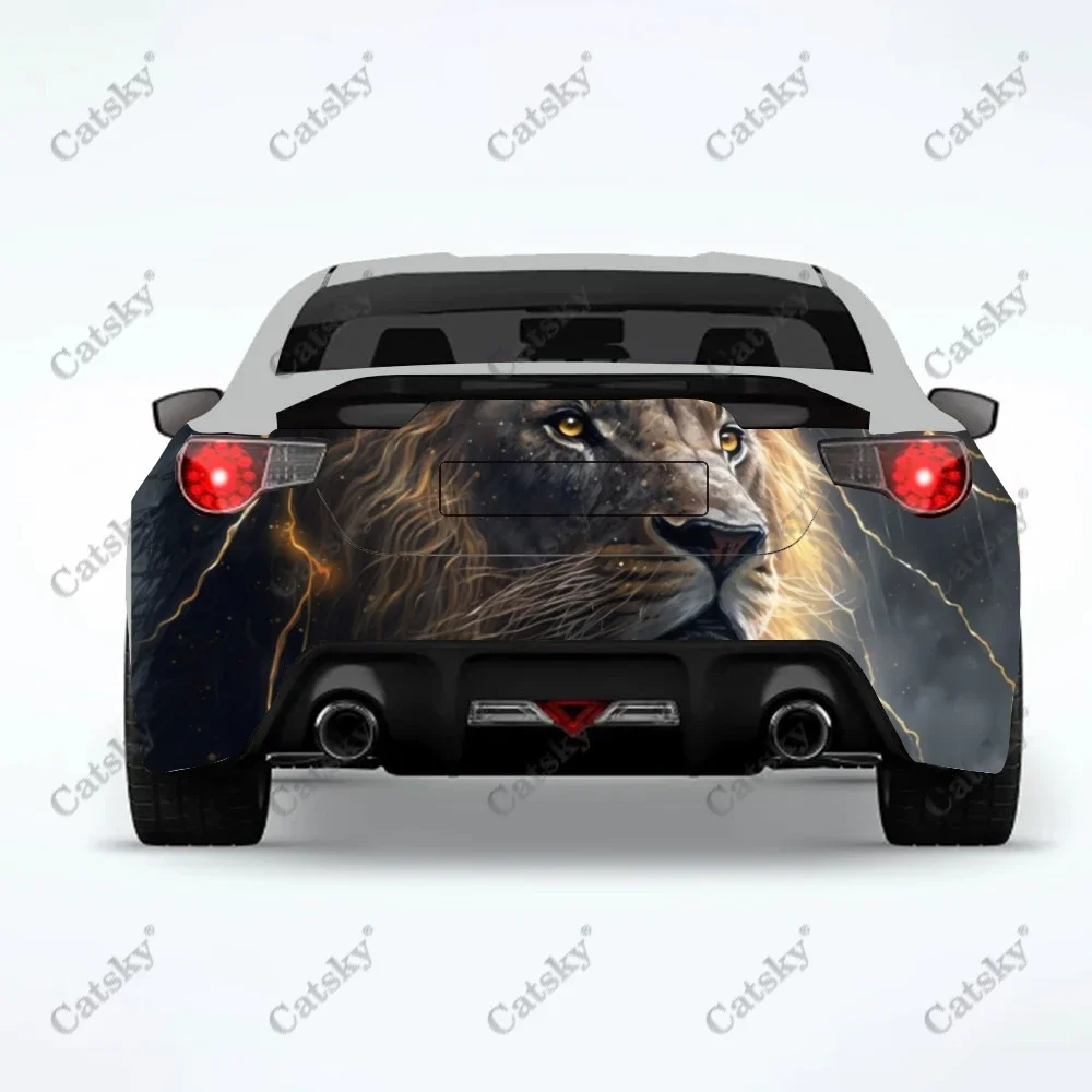 Etiqueta engomada del coche del animal del león paquete auto trasero apariencia gráfica dolor coche patrón decorativo personalizado accesorios pegatina