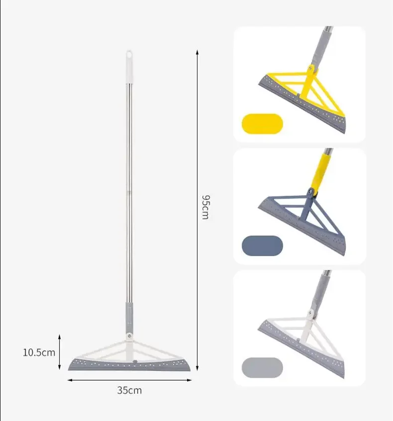 180 ° Scopa magica girevole in gomma Scopa in silicone Scopole per polvere a mano Pulizia del pavimento della casa Seccatoio Tergicristallo