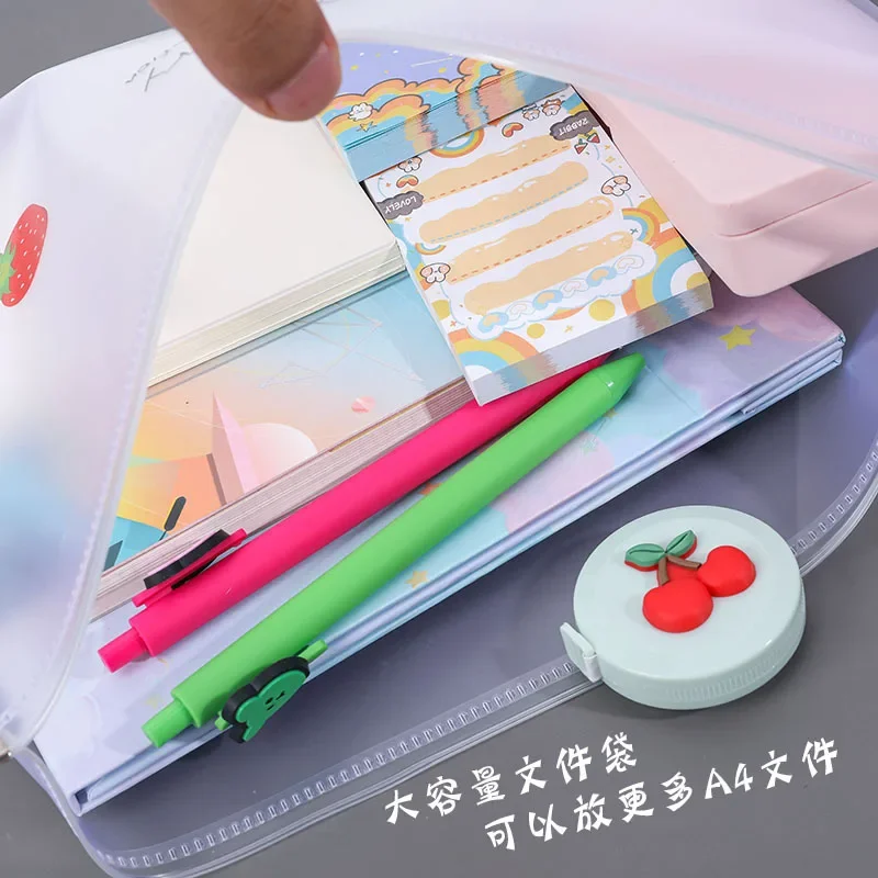 10PCS A4 โปร่งใสแฟ้มOrganizerขนาดเล็กขอบแฟ้มกระเป๋าเครื่องเขียนนักเรียนกันน้ําข้อมูลกระเป๋า