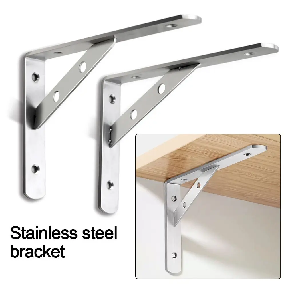 New Stainless Steel Shelf Bracket Heavy Duty Right Angle Triangle Shelf L-type Wall Mount Rack Support