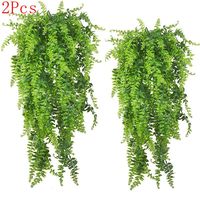 2pcs 90cm Persian Fern Leaves Vines Home Room Decor Hanging Artificial Plant Plastic Leaf Grass Wedding Party Wall Balcony Decor