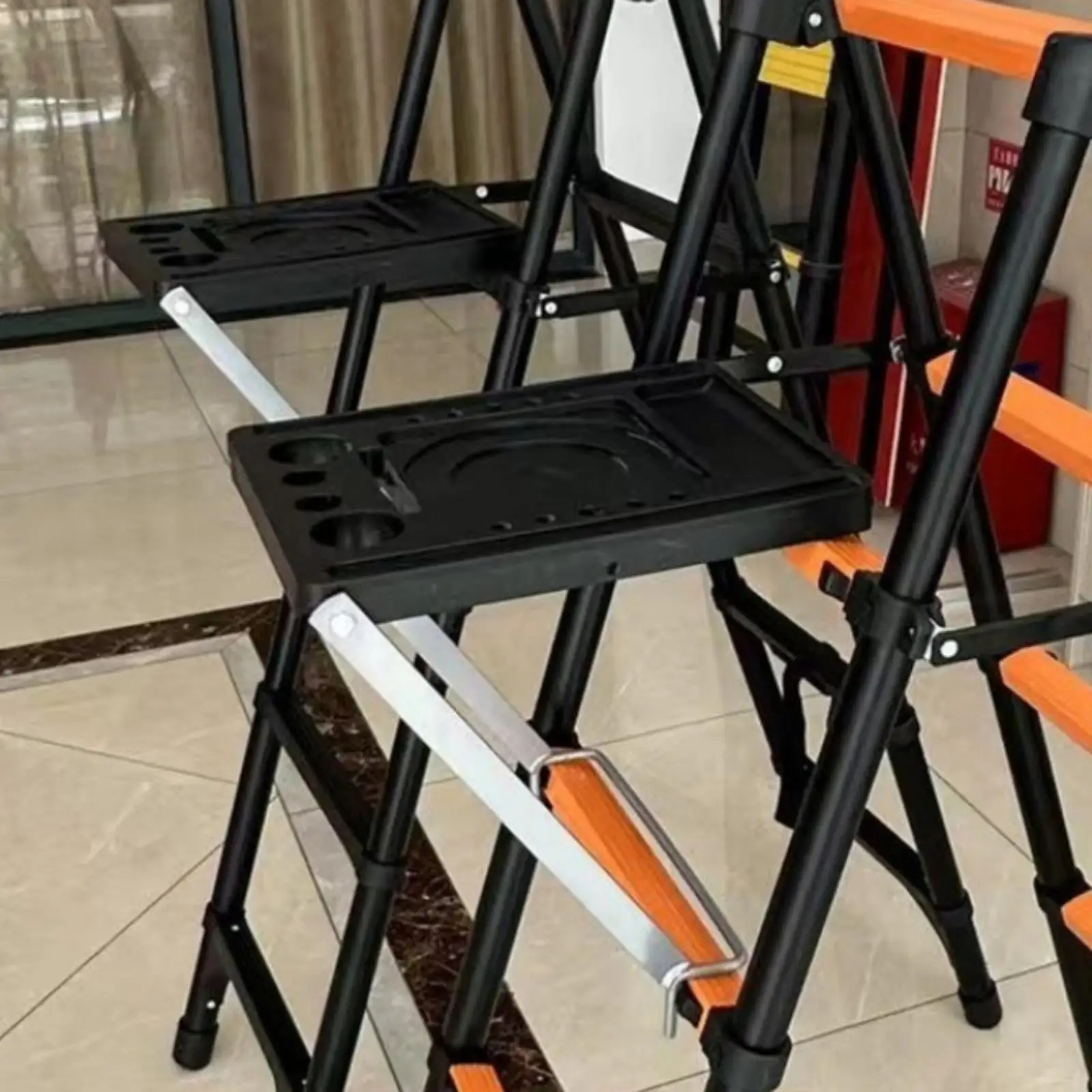 Ladder Platform Tray Iron Folding Shelf for Tool Holder Ladder Workbench Accessories Portable Mounted Organizer