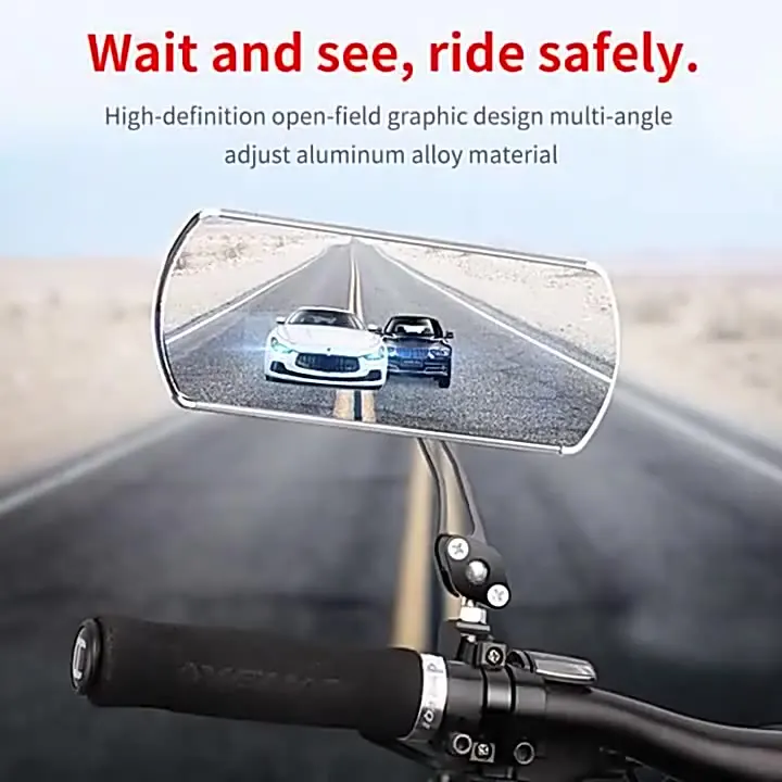 

360 Adjustable Handlebar Rearview Mirror Aluminum Alloy Wide Range Rear View Reflector for 17-22Mm Diameter Handlebars