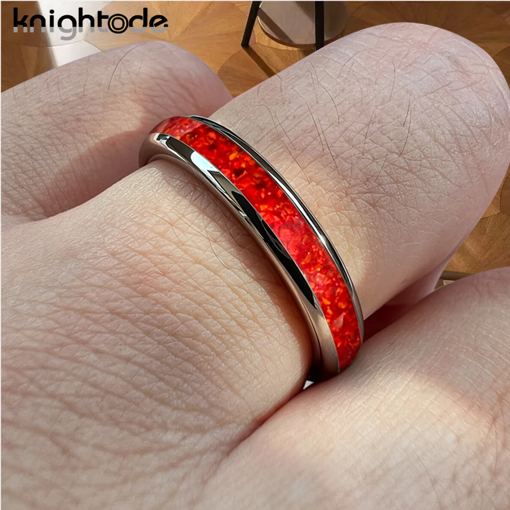 4mm Gold Silvery Rose Black Tungsten Carbide Rings Galaxy And Red Opa Inlay Men Women Wedding Band Domed Polished Comfort Fit view 6