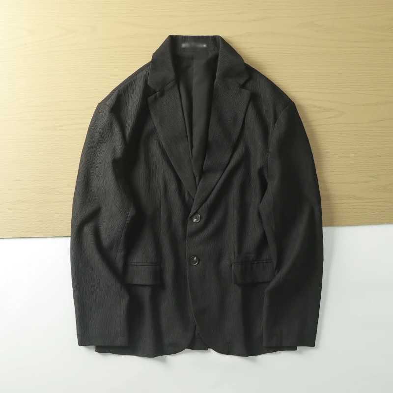 

Европейский и американский волнистый текстурированный мужской легкий роскошный повседневный пиджак весна-осень 2025 года, пиджаки большого размера