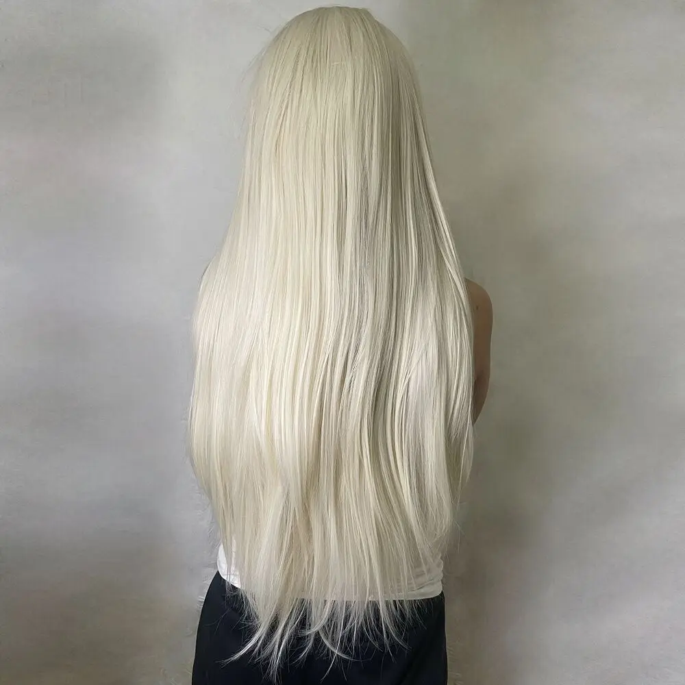 Peruca macia longa em camadas Bleach, cabelo resistente ao calor, peruca fantasia loira, sintético