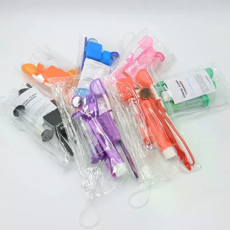 Oral Care Kit Dental Brace Cleaning Kit Protable Travel Patient Ortho Toothbrush Wax Floss Interdental Brush Teeth Straighten